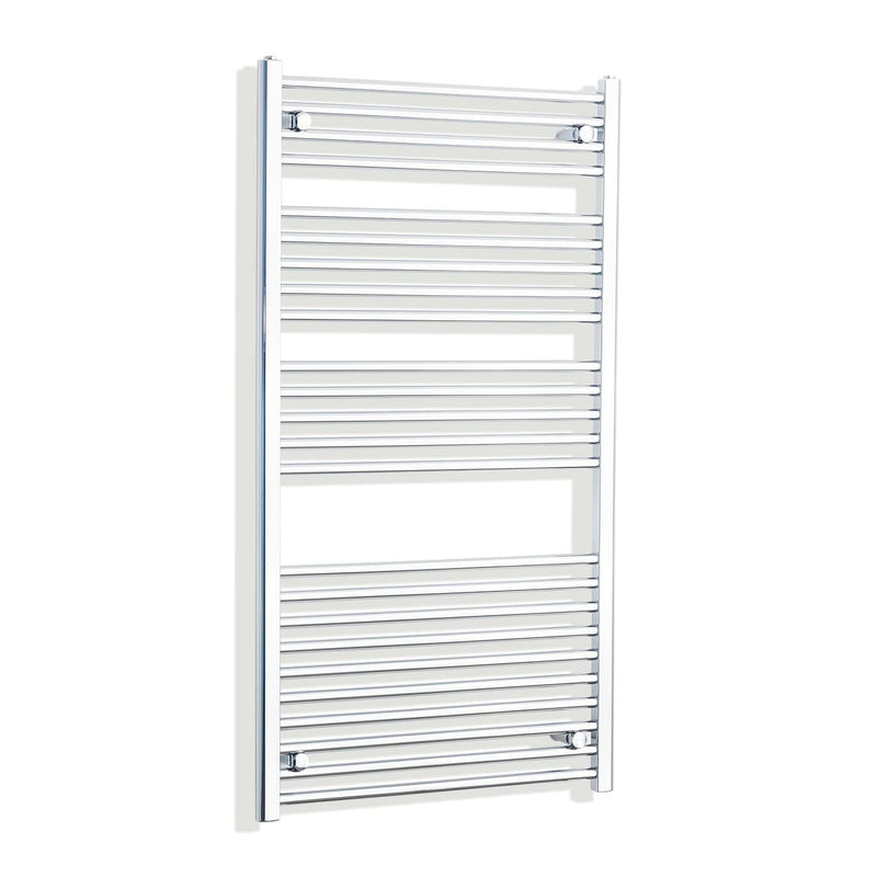 Towel Rail Only 700mm Wide 1300mm High Flat Chrome Heated Towel Rail