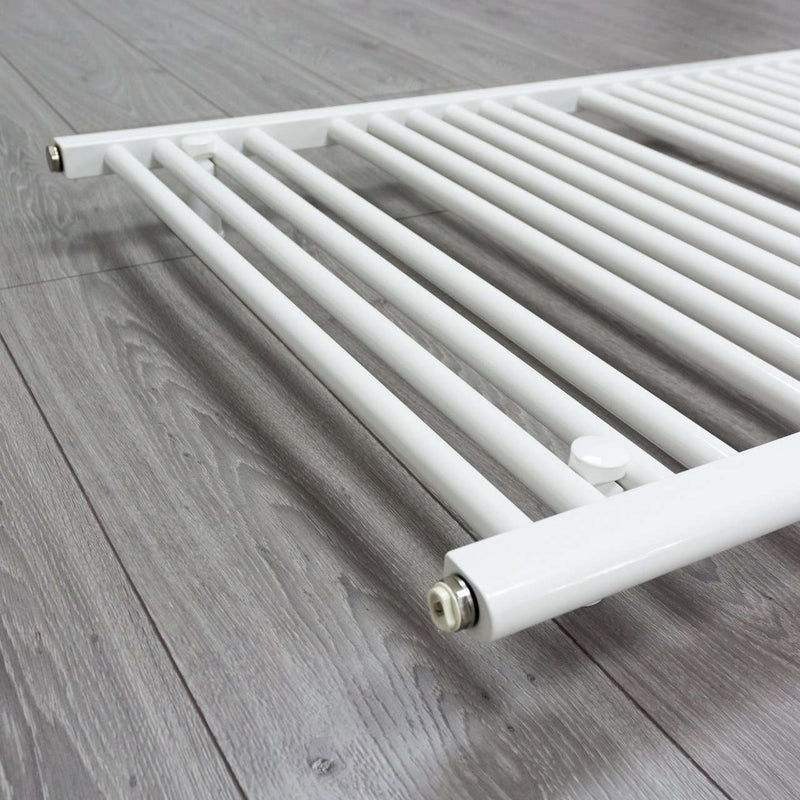700mm Wide 1500mm High Flat White Heated Towel Rail Radiator