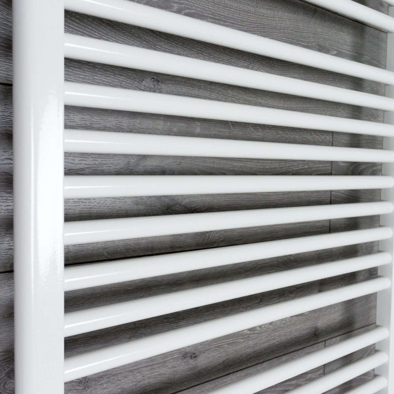 700mm Wide 1500mm High Flat White Heated Towel Rail Radiator