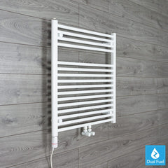 740mm Wide 775mm High Straight White Heated Towel Rail