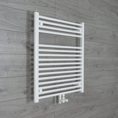 740mm Wide 775mm High Straight White Heated Towel Rail