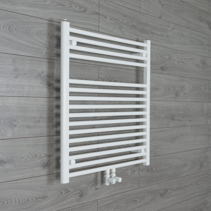 740mm Wide 775mm High Straight White Heated Towel Rail