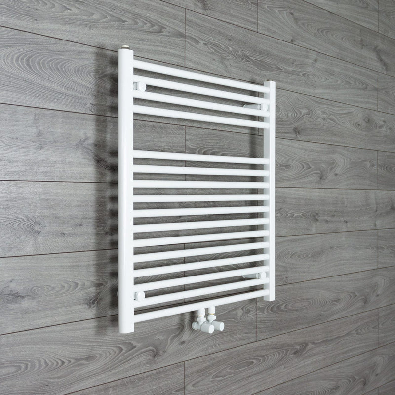 740mm Wide 775mm High Straight White Heated Towel Rail