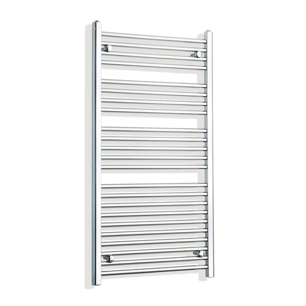 Without Valves 750mm Wide 1200mm High Flat Chrome Heated Towel Rail HTR