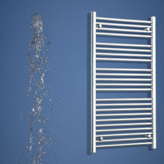 750mm Wide 1200mm High Flat Chrome Heated Towel Rail HTR