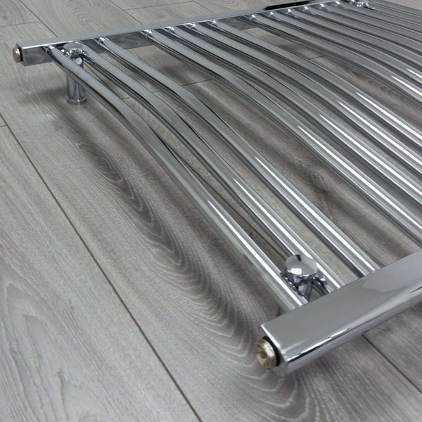 750mm Wide 800mm High Curved Chrome Heated Towel Rail HTR