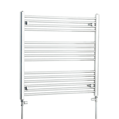 800mm Wide 800mm High Flat Chrome Heated Towel Rail Radiator