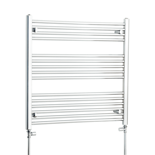 800mm Wide 800mm High Flat Chrome Heated Towel Rail Radiator