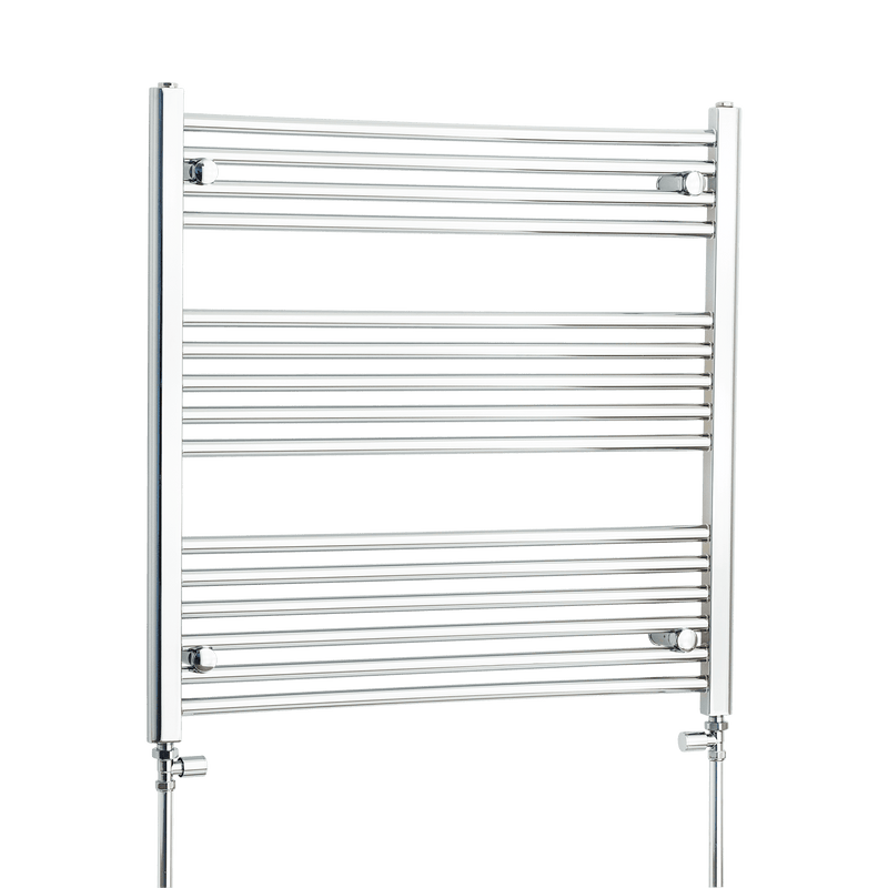 800mm Wide 800mm High Flat Chrome Heated Towel Rail Radiator