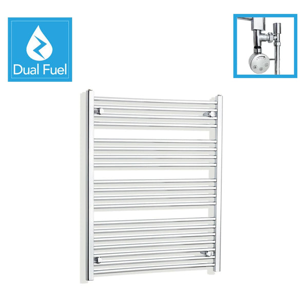 850 x 1000 Chrome Dual Fuel Flat Heated Towel Rail