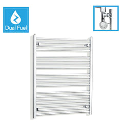 900 x 1000 Chrome Dual Fuel Flat Heated Towel Rail