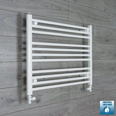 With Straight Valve 900mm Wide 600mm High Flat White Heated Towel Rail Radiator