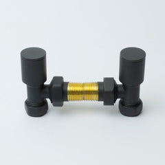 Angled Anthracite Towel Rail Radiator Valve in Pair