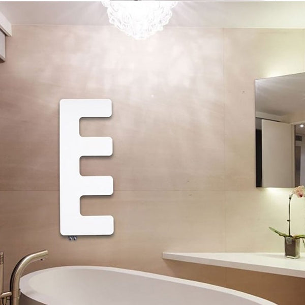 WHITE / 360x866mm E-Type Style White, Black or Red Designer Heated Towel Rail Radiator HTR