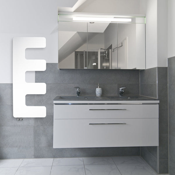 E-Type Style White, Black or Red Designer Heated Towel Rail Radiator HTR