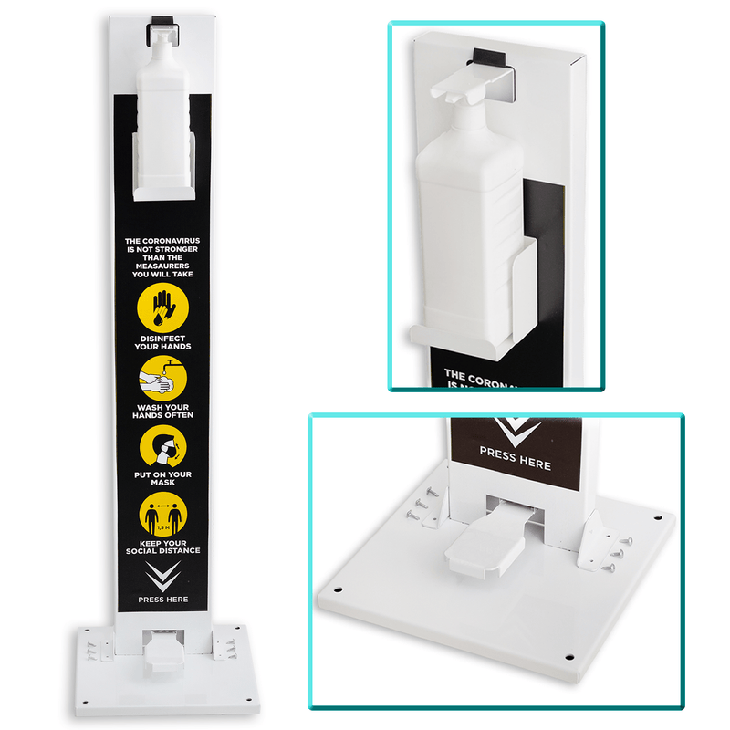 Hand Gel Floor Standing Dispenser Feet Operated 1L