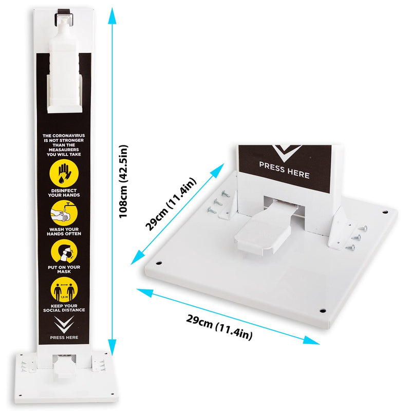 Hand Gel Floor Standing Dispenser Feet Operated 1L