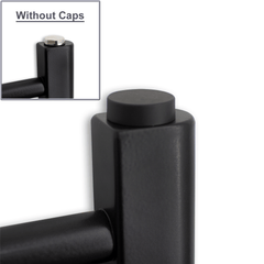 Pair of Matt Black Cover Caps for Heated Towel Rail Radiators