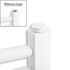 Pair of White Cover Caps for Heated Towel Rail Radiators