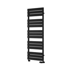 Black / 1424 x 500 mm Reina Avola Vertical Heated Steel Designer Radiator