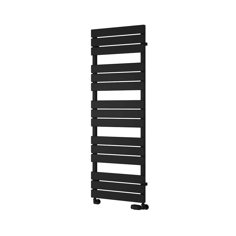 Black / 1424 x 500 mm Reina Avola Vertical Heated Steel Designer Radiator