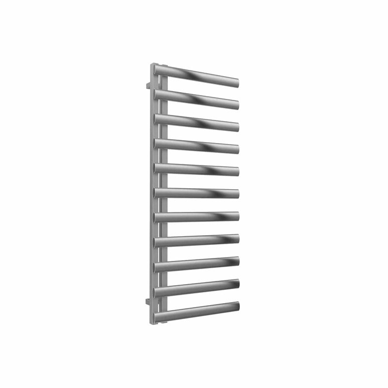 Brushed / 1230 x 500 mm Reina Cavo Designer Vertical Heated Towel Rail Stainless Steel Radiator