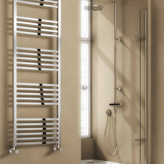 Reina Designer Vasto Vertical Chrome Heated Towel Rail Steel Radiator