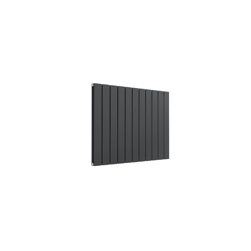 Double / Anthracite / 600 x 810 mm Reina Flat Horizontal Steel Designer Radiator