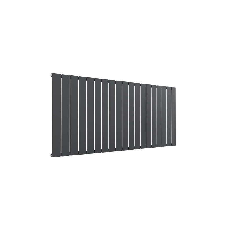 Single / Anthracite / 600 x 1402 mm Reina Flat Horizontal Steel Designer Radiator