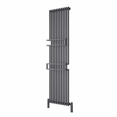 Anthracite Reina Grande Vertical Designer Chrome Heated Towel Rail Steel Radiator