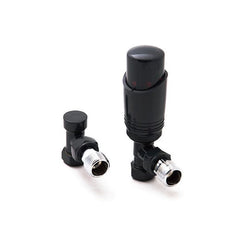 Reina Modal TRV Angled Valve Anthracite For Heated Towel Rail Radiator With Lockshield