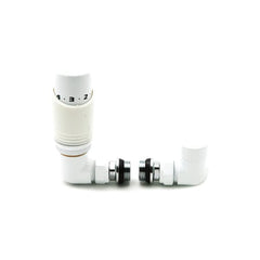 Reina Modal TRV Corner Valve White For Heated Towel Rail With Lockshield