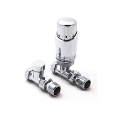 Reina Modal TRV Straight Valve Chrome For Heated Towel Rail Radiator With Lockshield