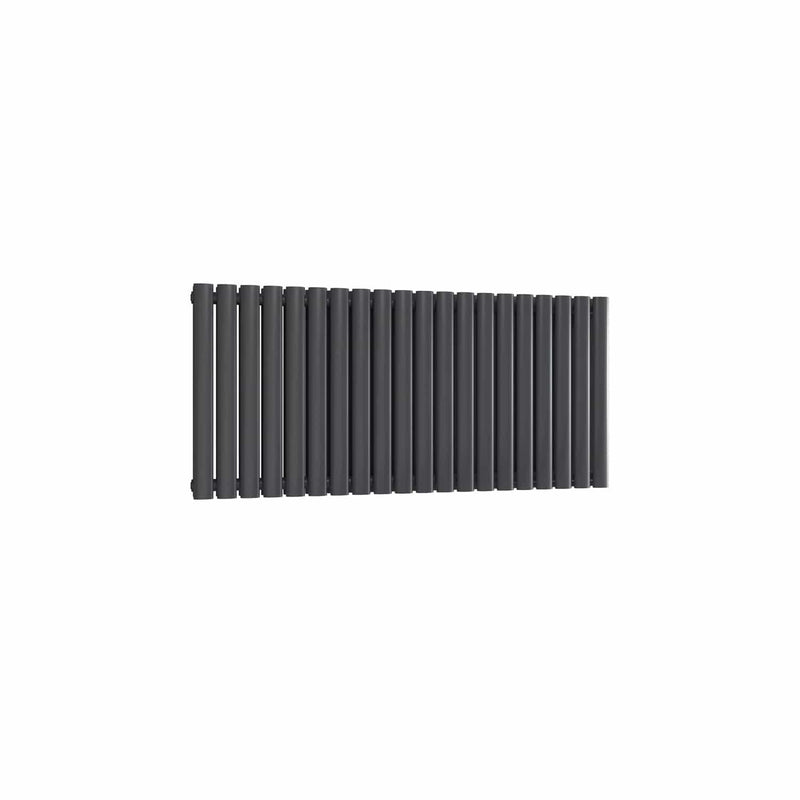 Double / Anthracite / 550 x 1180 mm Reina Neva Horizontal White and Anthracite Designer Steel Radiator