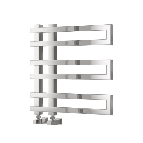 Chrome / 530 x 530mm Reina Pietra Mild Steel Chrome and Anthracite Vertical Designer Radiator