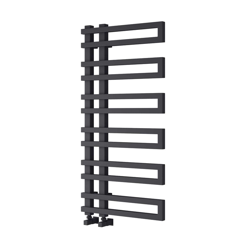 Anthracite / 1100 x 530mm Reina Pietra Mild Steel Chrome and Anthracite Vertical Designer Radiator