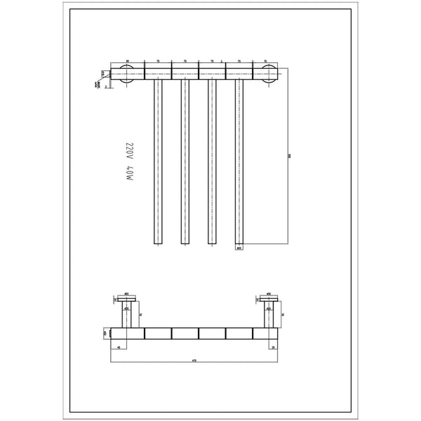 455 x 500 mm Reina Rance Dry Electric Heated Designer Radiator