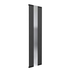 Black Reina Reflect Vertical Steel Designer Radiator