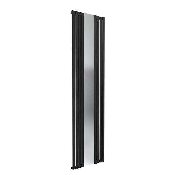 Black Reina Reflect Vertical Steel Designer Radiator