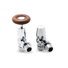 Reina Surrey Chrome Angled Valve For Heated Towel Rail or Radiator