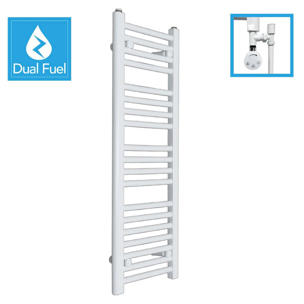White Flat Heated Dual Fuel Towel Rail 300x1000mm