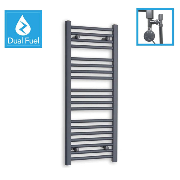 Anthracite Flat Heated Dual Fuel Towel Rail 400x1000mm