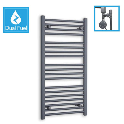 Anthracite Dual Fuel Heated Towel Rail 500 x 1000mm
