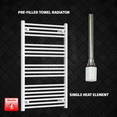 600 x 1200mm Pre Filled Electric Towel Rail Radiator White