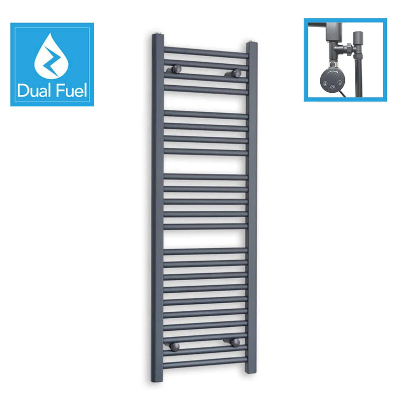 Anthracite Flat Heated Dual Fuel Towel Rail 400x1200mm