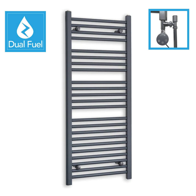Anthracite Flat Heated Dual Fuel Towel Rail 500x1200mm