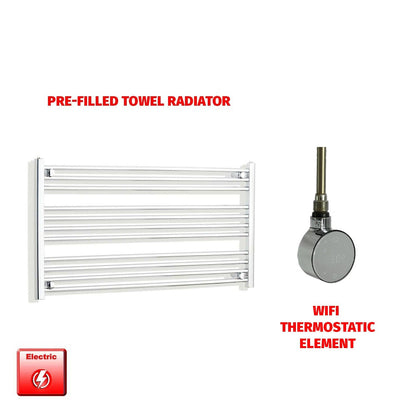 ER-Wifi Thermostatic 1200 x 600 Flat Chrome Pre-Filled Electric Heated Towel Rail