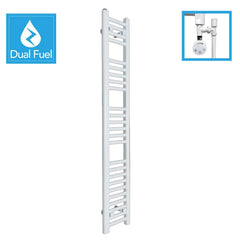 White Flat Heated Dual Fuel Towel Rail 250x1400mm