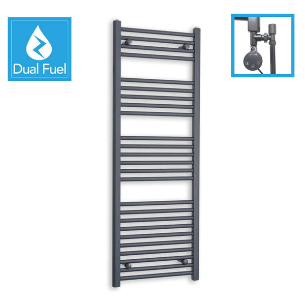 Anthracite Flat Heated Dual Fuel Towel Rail 500x1400mm