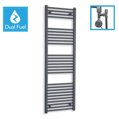 Anthracite Flat Heated Dual Fuel Towel Rail 500x1600mm